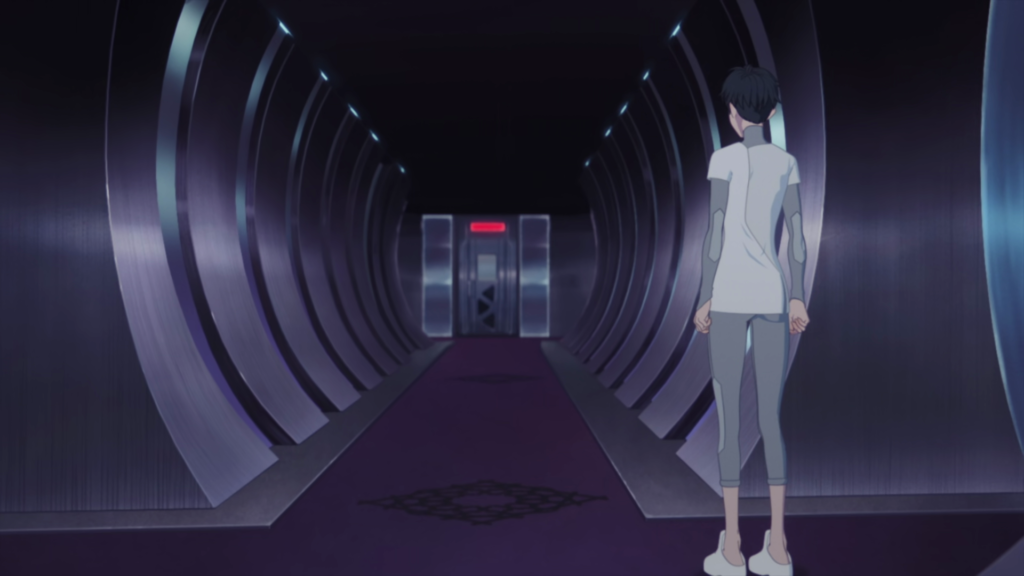 Hallway leading to Vash's cell in SEEDS03 in "Our Home".