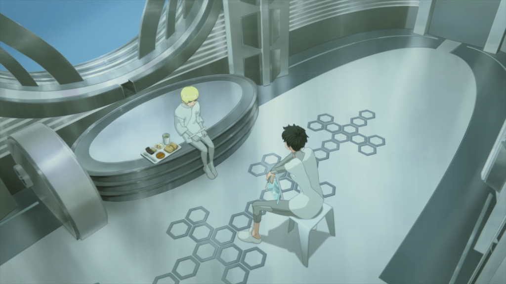 Vash's cell from above in SEEDS03 in "Our Home".