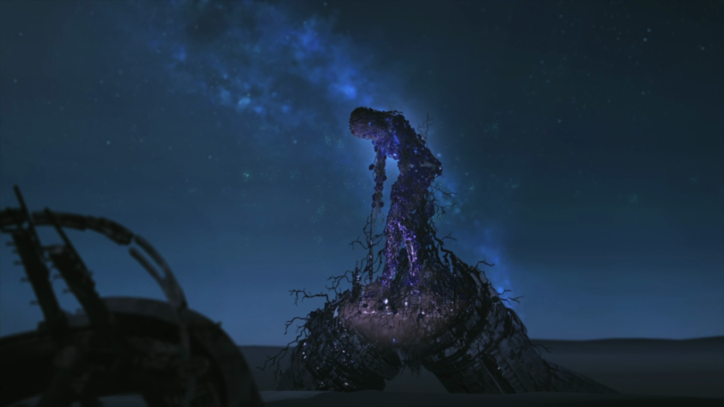 The Rem root monster forms over JuLai in "To A New World"